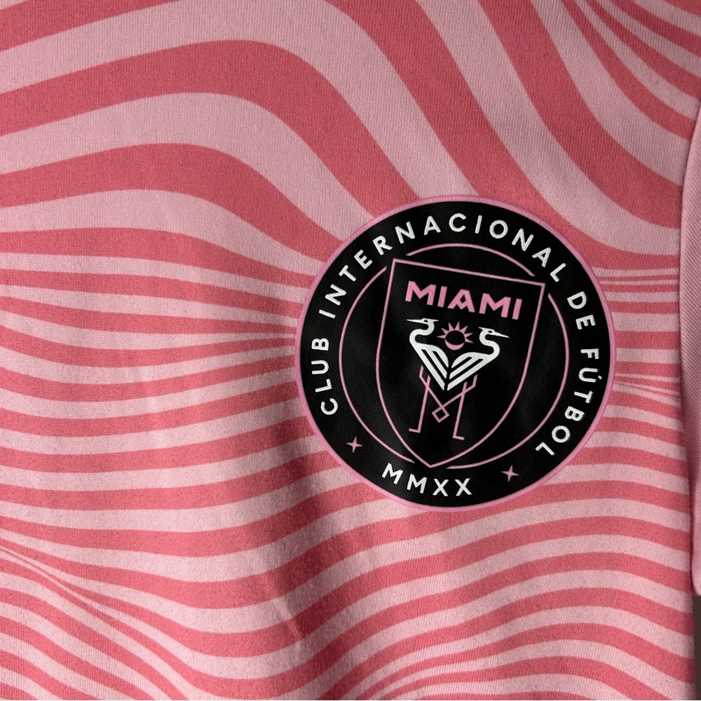 Adidas Kids Pink and Black Messi Miami Soccer Jersey - Picture 2 of 5